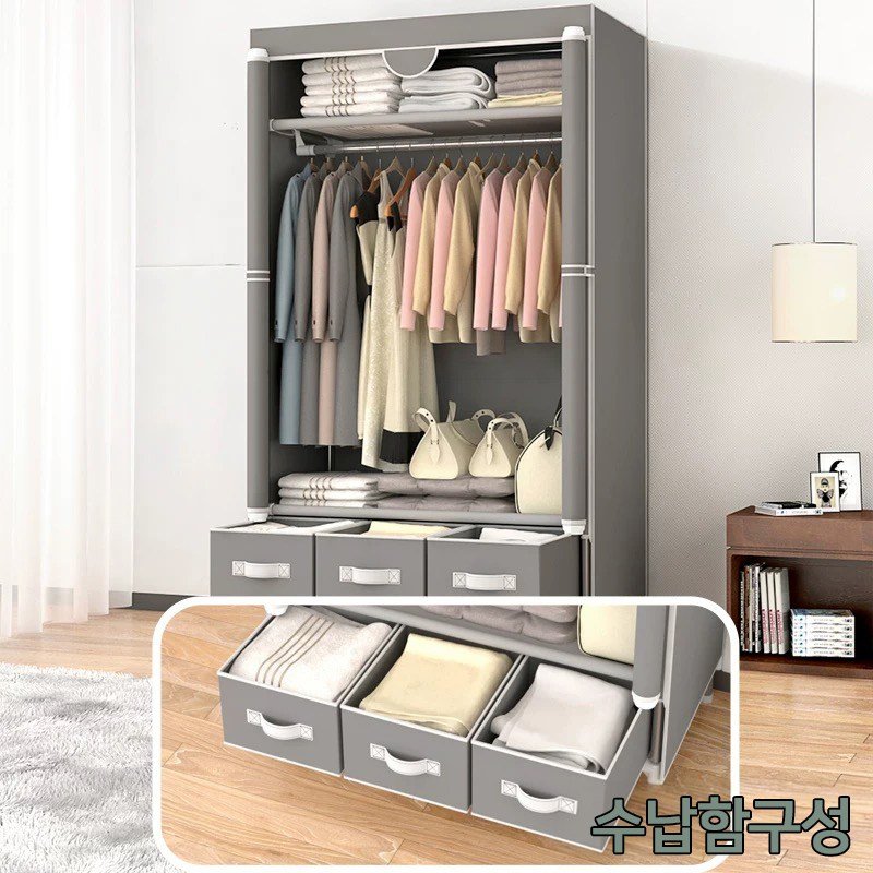 FANOBO 튼튼한 옷장 대용량 비키니옷장, 그레이 1개할인 상세 이미지 1