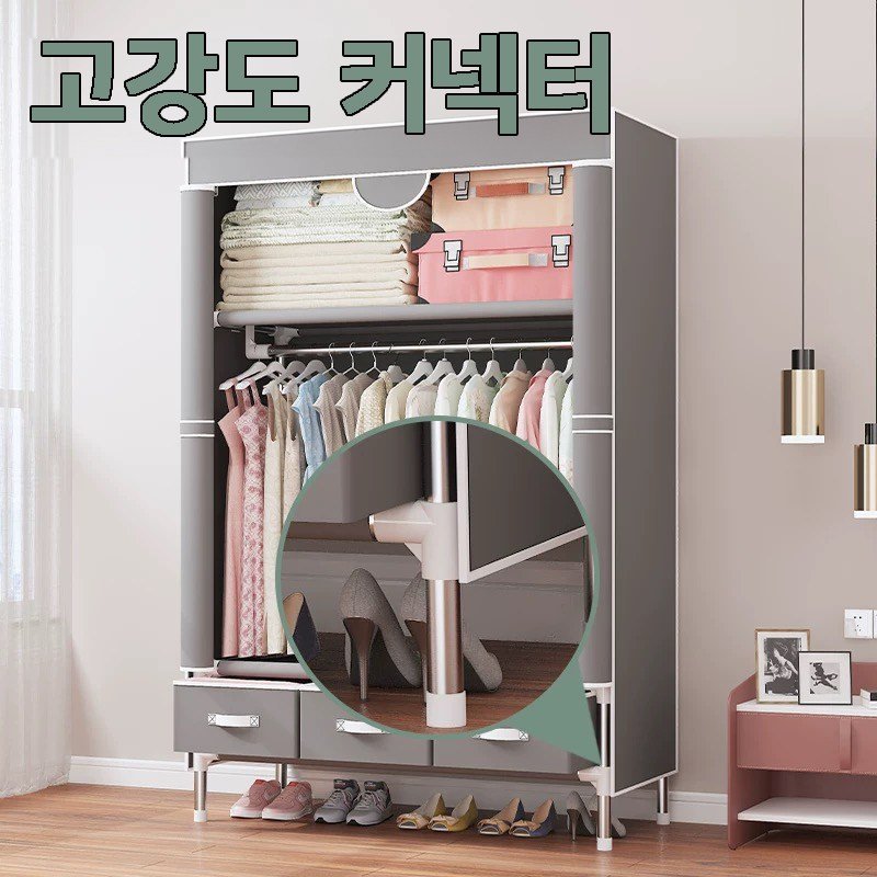 FANOBO 튼튼한 옷장 대용량 비키니옷장, 그레이 1개할인 상세 이미지 2
