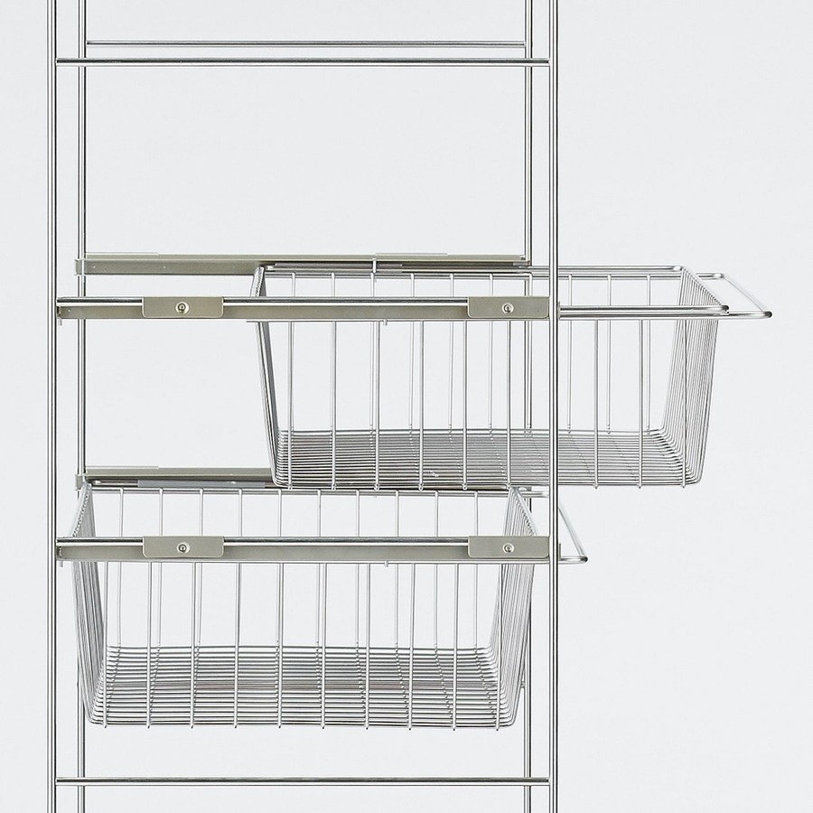 MUJI 무인양품 스틸 유닛 선반 와이어 바구니 레일포함, 56cm 상세 이미지 1