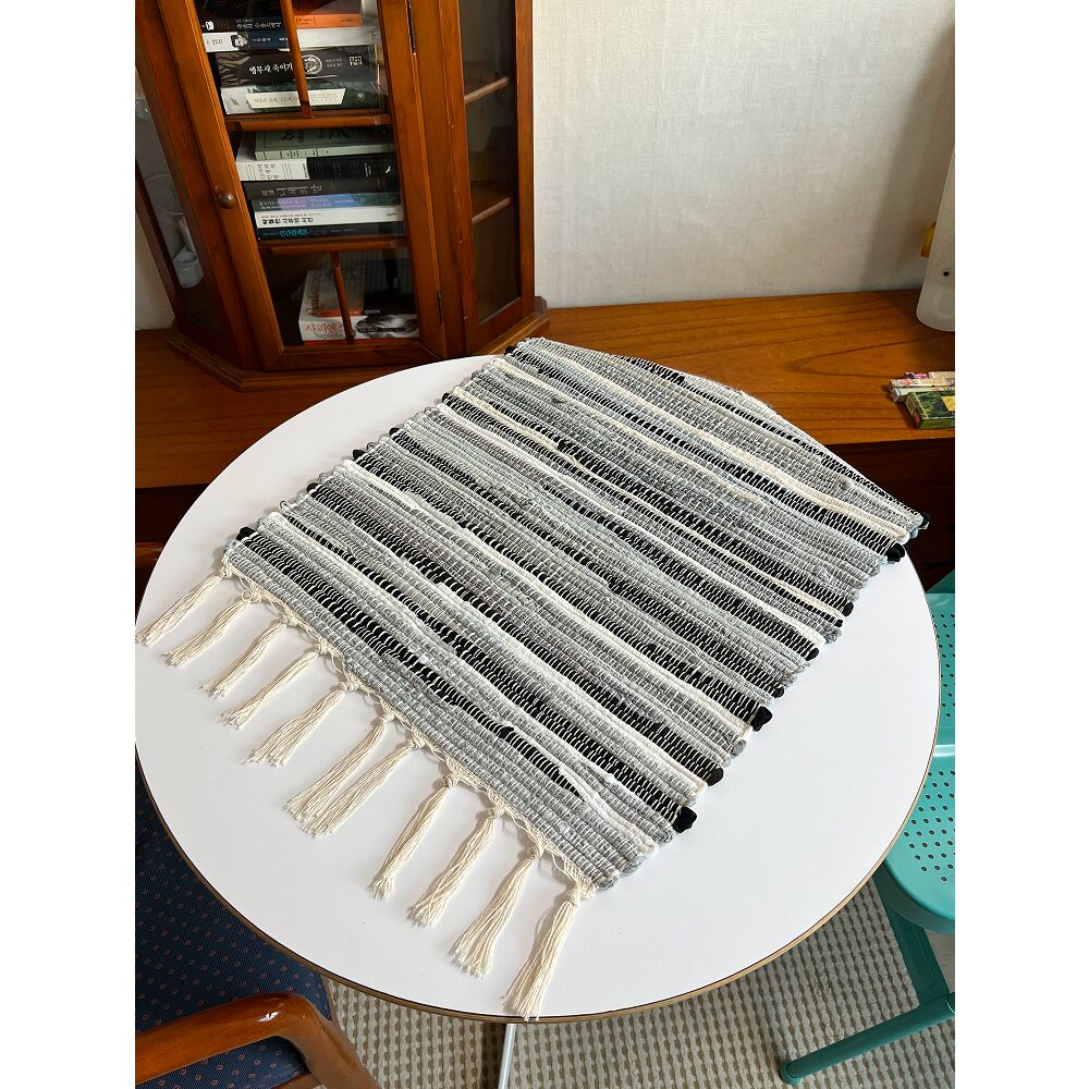 그린써스트 SCRAP RUG 빈티지 미니 침대 인테리어 러그 카페트, 그레이 상세 이미지 2