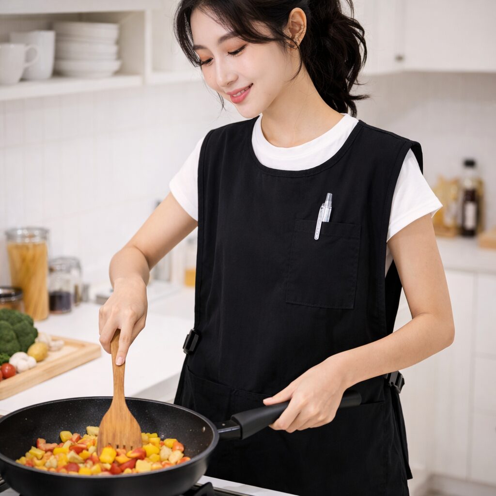 라티엘 목부담을줄인 조끼형 앞치마, 1개, 블랙쿠폰할인 상세 이미지 2