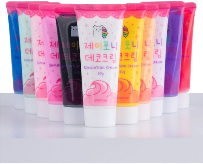 제이포니 데코덴 생크림 본드 12색상 모음 12종 깍지 증정 데코크림, 12색상 모음 패키지, 1개