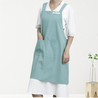 이드림 100% 순면 부드러운 천연 원단 파스텔로 앞치마, 1개, 스카이민트할인