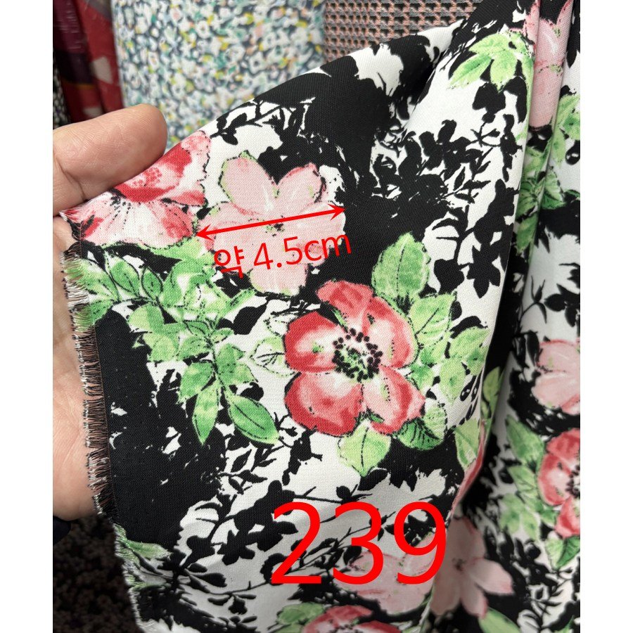 꽃무늬 패턴 일반 쉬폰 보다 비침이 없는 Dobby 도비원단 239 고정폭 140cm, 1개 상세 이미지 2