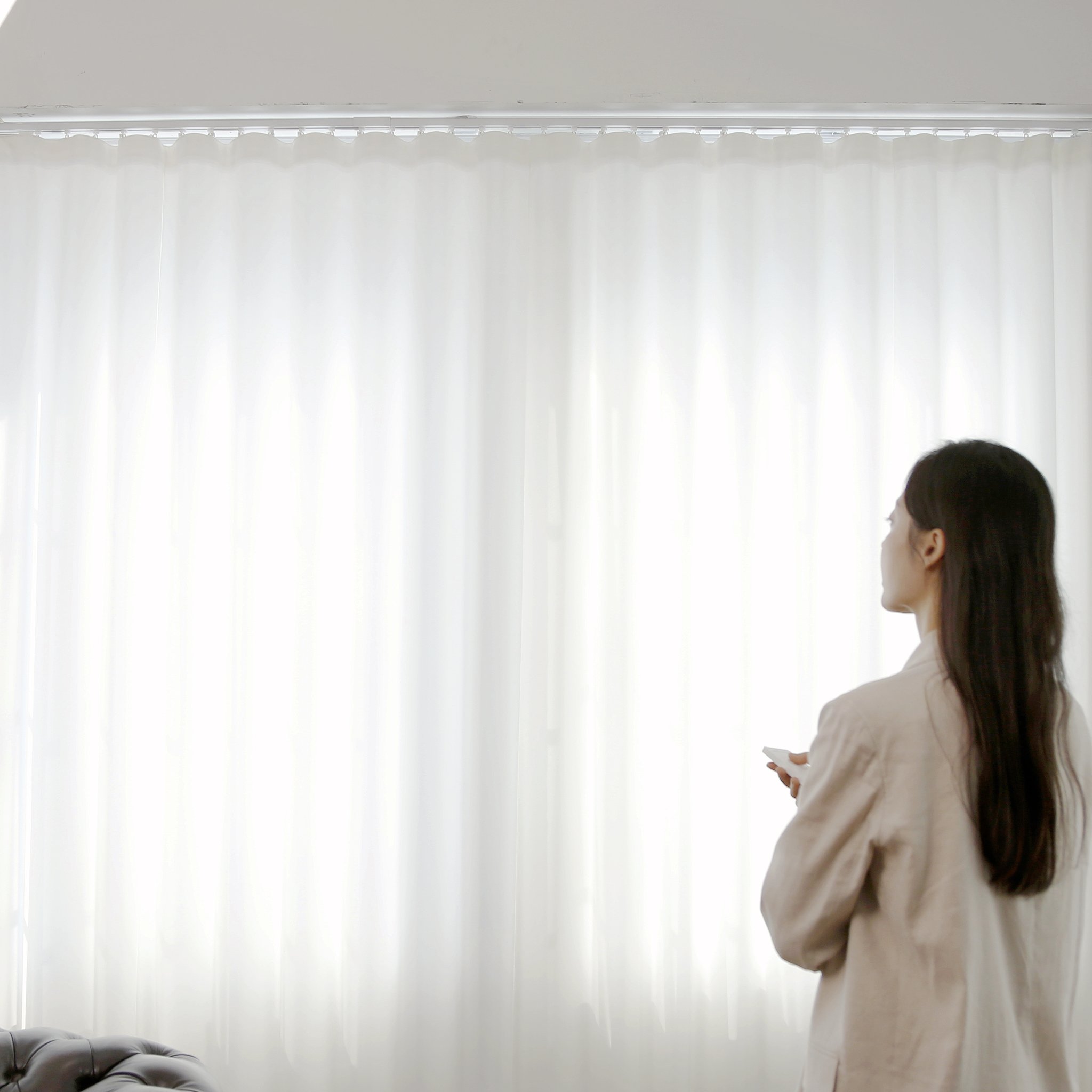 RAiTEC nuguna 스탠다드 스마트 전동커튼 레일세트 방문설치, 블랙(리모컨) 상세 이미지 1
