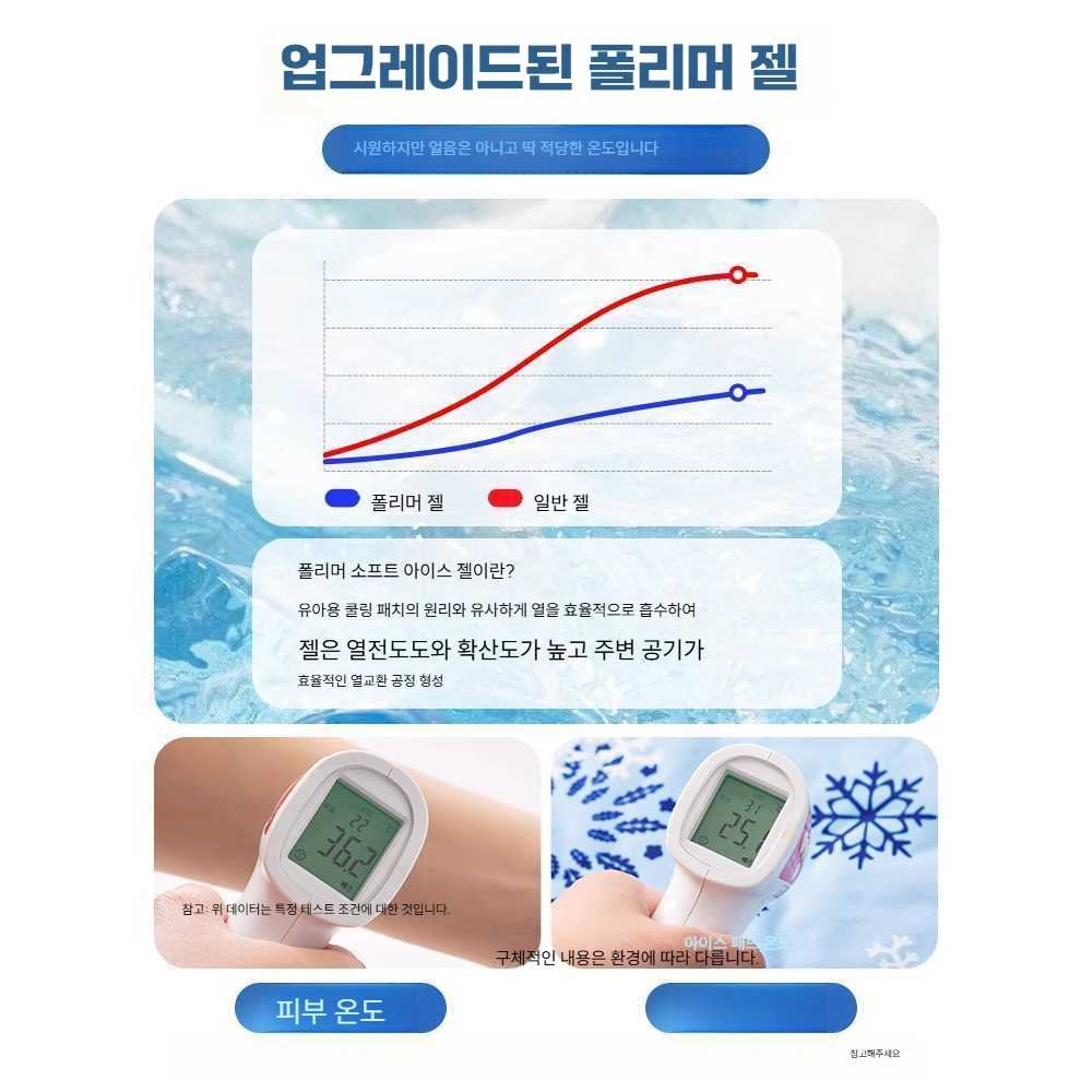 별빛미 쿨링매트 소파 매트리스 쿠션 젤 아이스 병원 노인 통풍매트 효도선물 침대, 하늘색 눈꽃 60x90cm, 1개 상세 이미지 1