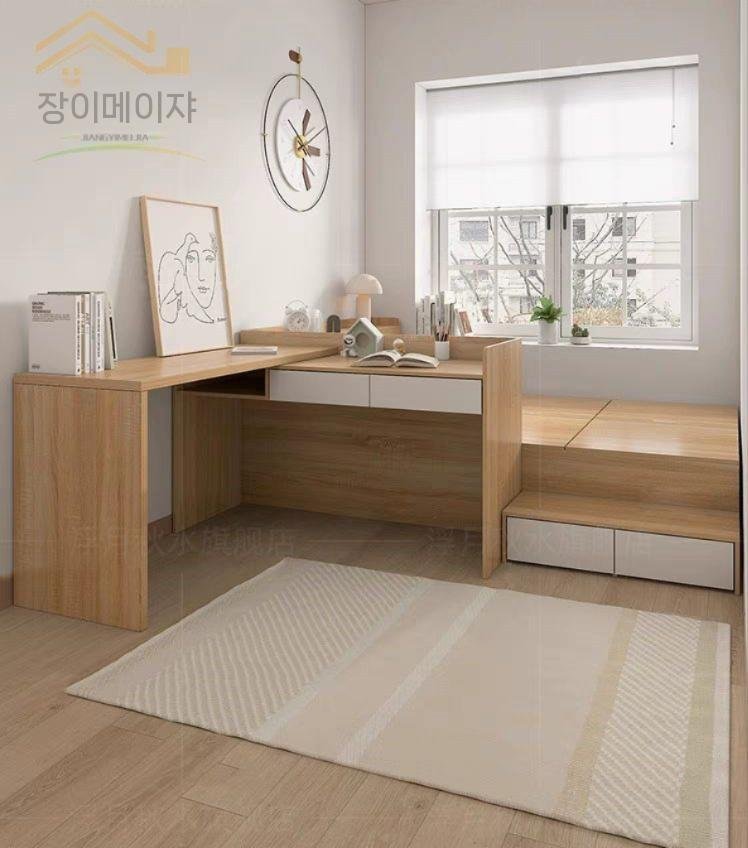 침대책상 일체형 책상겸 침대 공부방 벙커 수납, 3. 베니어헤드보드조합, 1000mmx2000mm, 조립식 상세 이미지 2