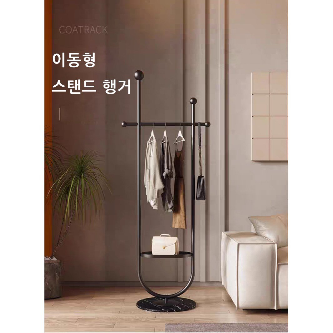 Niftynest 철제 스탠드 옷걸이 고급 미니 옷걸이 행거 스칸디 스텐드 옷행거 대리석 받침대 190cm/165cm*32cm, 화이트할인 상세 이미지 1
