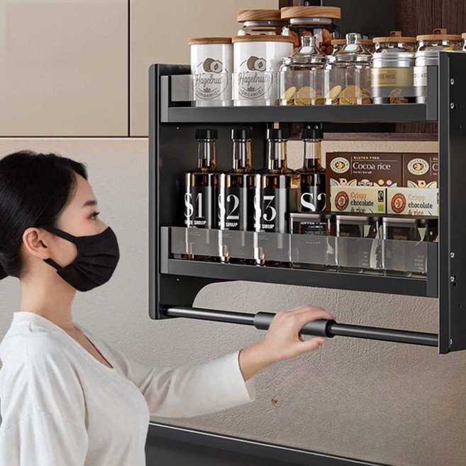 주방 리프트선반 2단 길이조절 수납 주방캐비닛 상부장부착 풀다운 반자동 식기거치대, 1개, 1.건그레이스페이스알루미늄-월풀바스켓400