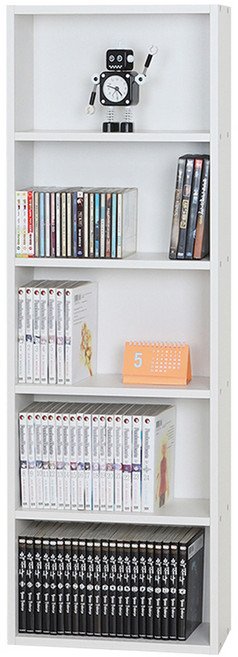 모던 D170 슬림 책장 400, 크림화이트, 5단