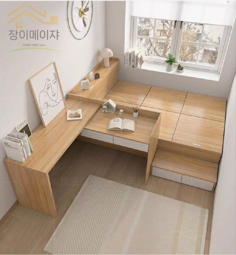 침대책상 일체형 책상겸 침대 공부방 벙커 수납, 3. 베니어헤드보드조합, 1000mmx2000mm, 조립식 상세 이미지 1