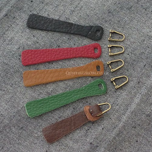 퀼팅맘 고급 슈렁큰 소가죽 지퍼고리(땅콩) 국내생산, 블랙, 3개 상세 이미지 2