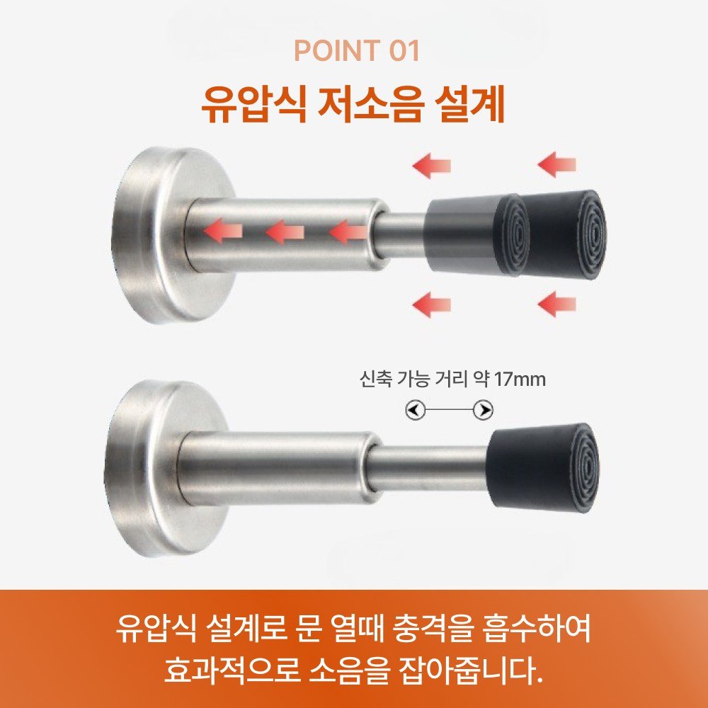 샌디르 접착식 댐핑 도어스토퍼 유압 방문 소음방지 쿠션, 2개할인 상세 이미지 1