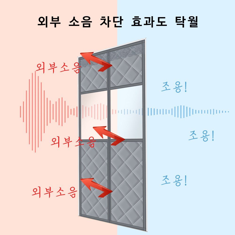 LareinaT 양문형 외풍차단 바람막이 자석 도어 방한 현곤 커튼, 1개할인 상세 이미지 1