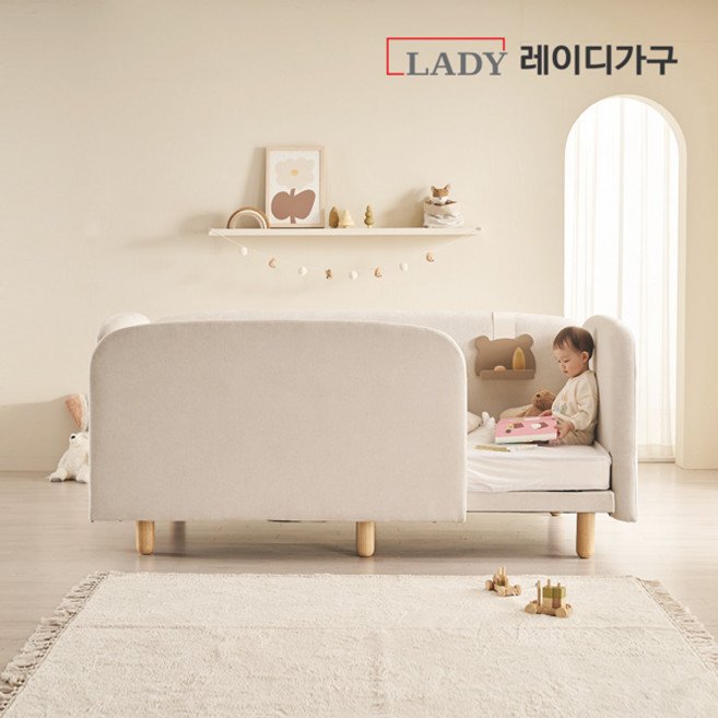 레이디가구 푸딩 기능성 패브릭 기본형 데이베드 SS, 바닐라베이지