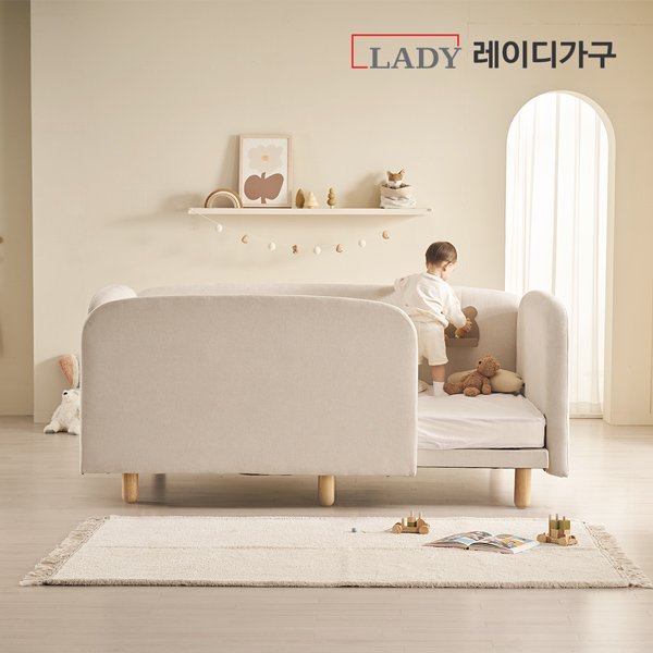 레이디가구 푸딩 기능성 패브릭 기본형 데이베드 SS, 바닐라베이지 상세 이미지 1