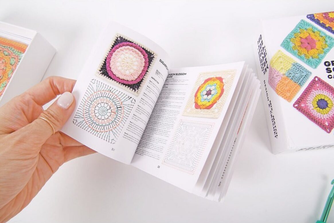 니뜨 코바늘 모티브 그래니 스퀘어 카드덱 50디자인 뜨개 DIY세트, 1세트, 혼합색상 상세 이미지 2