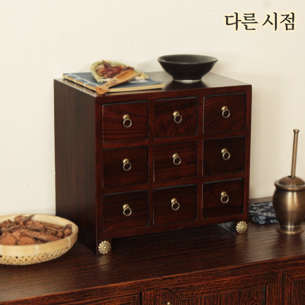 오동아트 9칸 미니약장 약장 고가구 서랍장 엔틱 원목 상세 이미지 1